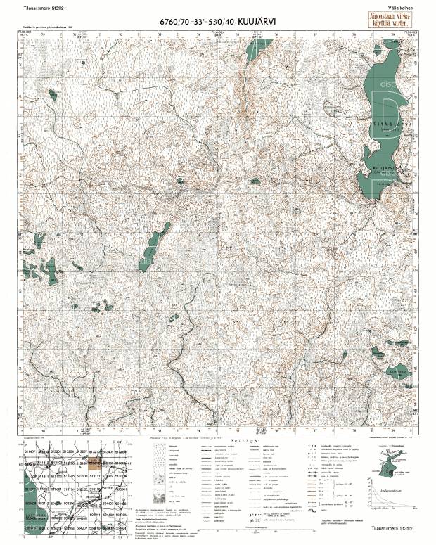 Mihailovskoje. Kuujärvi. Topografikartta 513112. Topographic map from 1942. Use the zooming tool to explore in higher level of detail. Obtain as a quality print or high resolution image