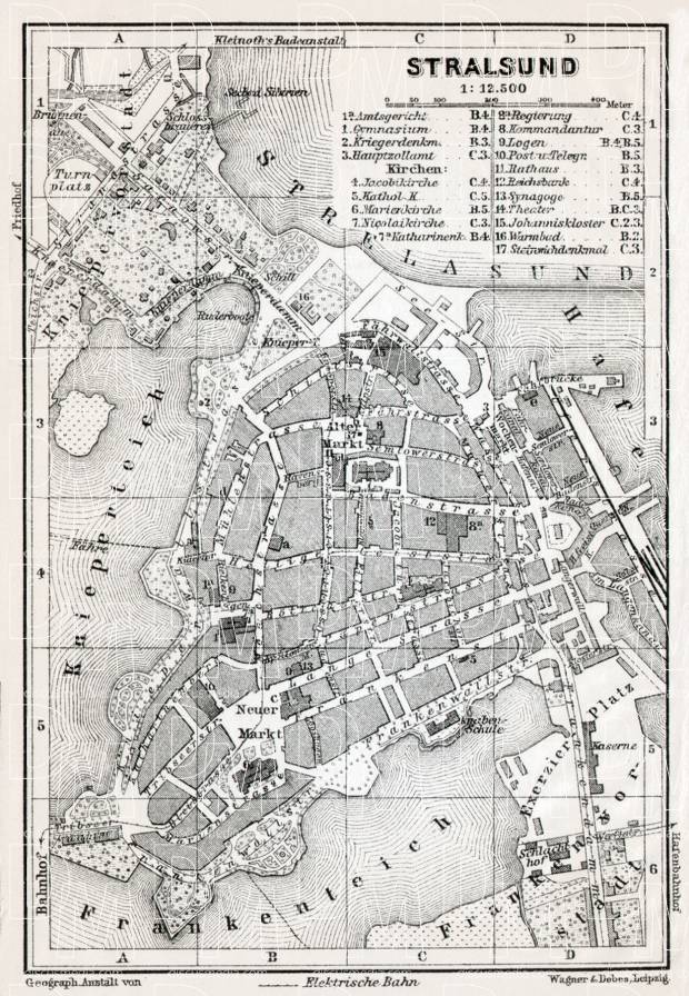 Stralsund city map, 1911. Use the zooming tool to explore in higher level of detail. Obtain as a quality print or high resolution image