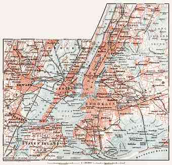 Map of the Nearer Environs of New York, 1909