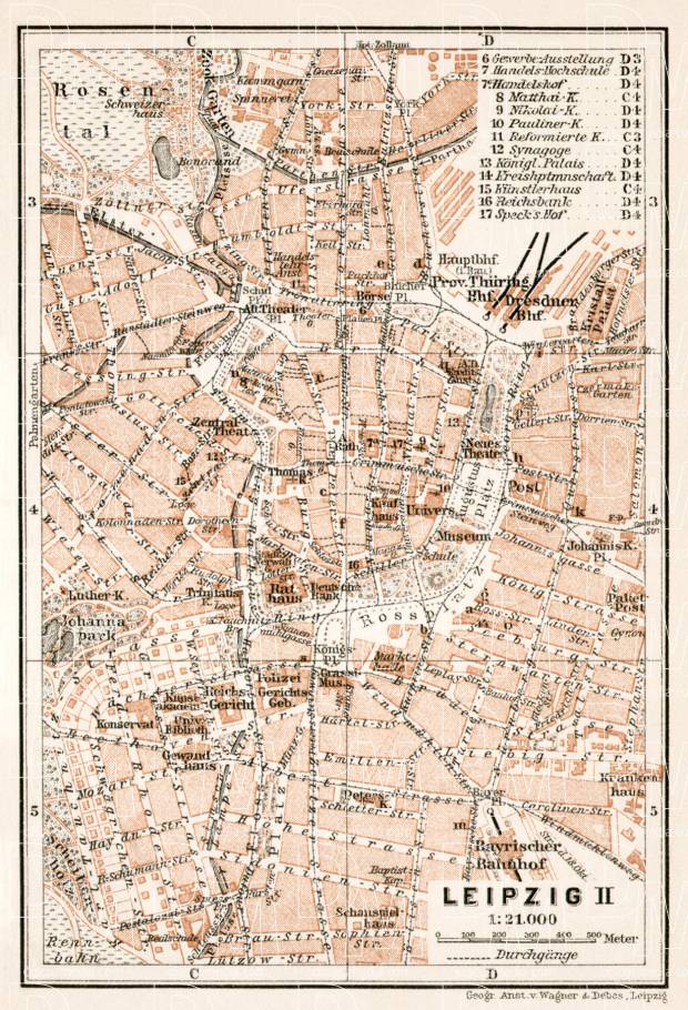 Leipzig, city centre map, 1911. Use the zooming tool to explore in higher level of detail. Obtain as a quality print or high resolution image