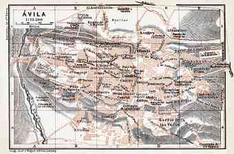 Ávila city map, 1913