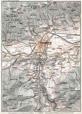 Innsbruck region map, 1910