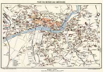 Meran (Merano) city map, 1911