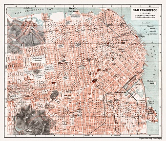 San Francisco city map, 1909