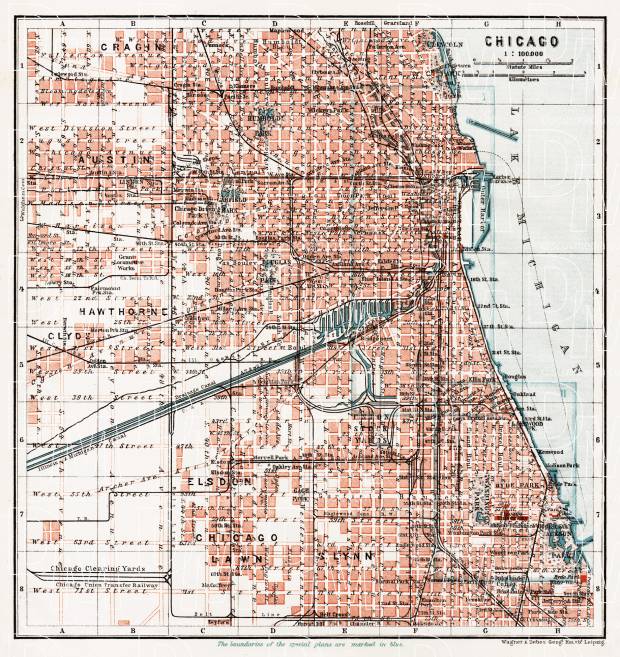 Chicago, general plan, 1909. Use the zooming tool to explore in higher level of detail. Obtain as a quality print or high resolution image