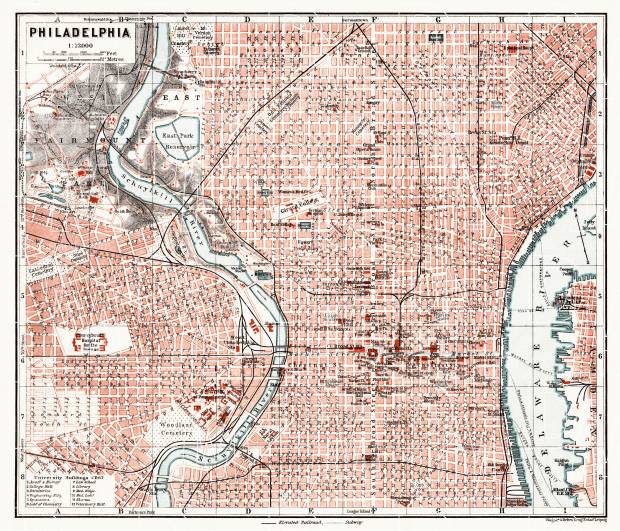 Philadelphia city map, 1909. Use the zooming tool to explore in higher level of detail. Obtain as a quality print or high resolution image