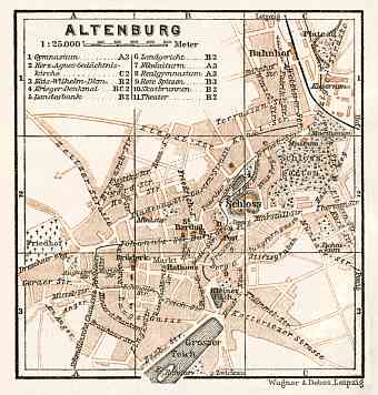 Altenburg city map, 1911