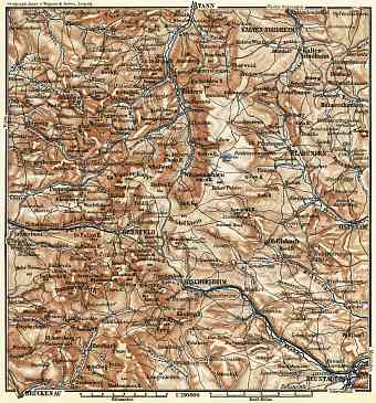 Brückenau - Bischofsheim - Tann district map, 1887