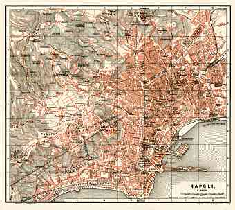Naples (Napoli) city map, 1898