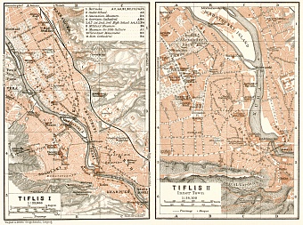 Tiflis (თბილისი, Tbilisi) city map, 1914