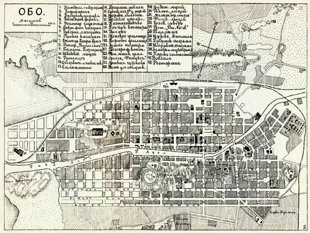 Åbo (Turku), city map (in Russian), 1889. Use the zooming tool to explore in higher level of detail. Obtain as a quality print or high resolution image