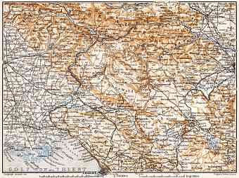 Slovenia on the map of the Austrian Littoral (Österreichisches Küstenland, Adriatisches Küstenland), 1906
