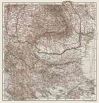 Hungary on the general map of the Balkan Countries, 1905