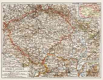 Czech Republic on the general map of Bohemia, Moravia and Austrian Silesia, 1903