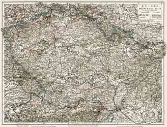 Slovakia on the general map of Bohemia, Moravia and Silesia, 1910