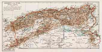 Tunisia on the general map of Algeria and Tunisia, 1913