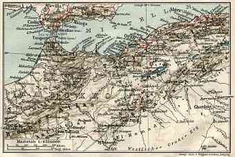 Tunisia on the map of the northwestern part of the French Sudan, 1909