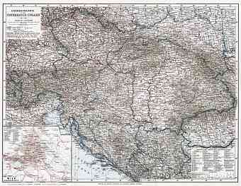 Croatia on the railway map of Austria-Hungary and surrounding states, 1910
