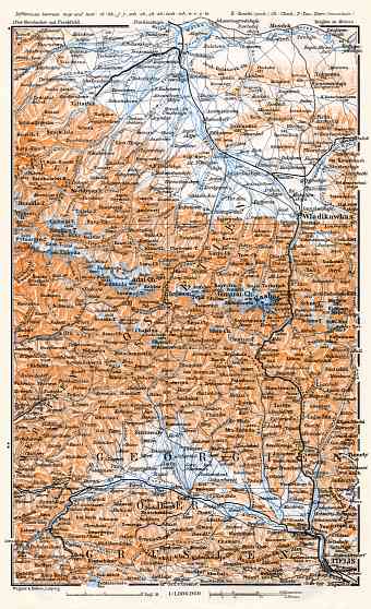 Georgia on the map of East Central Caucasus, 1914