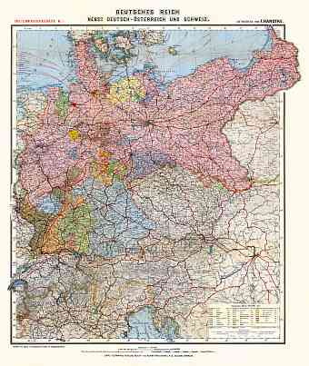 East France on the map of German Empire, 1903