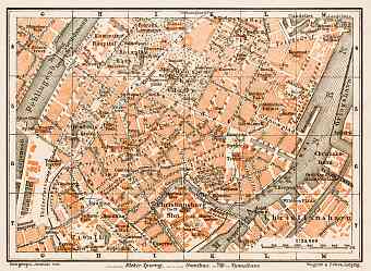 Copenhagen (Kjöbenhavn, København) central part map, 1931