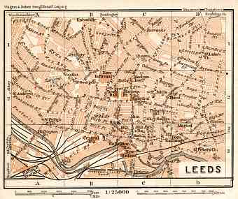 Leeds city map, 1906