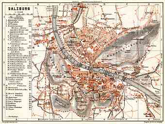 Salzburg city map, 1910