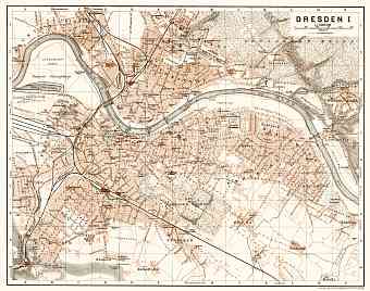 Dresden city map, 1906