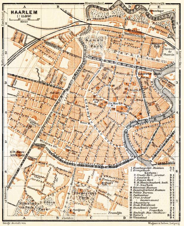 Haarlem city map, 1904. Use the zooming tool to explore in higher level of detail. Obtain as a quality print or high resolution image