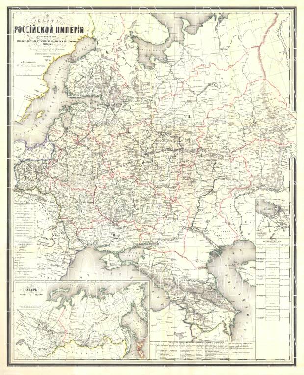 Map of the Russian Empire. Карта Россiйской Имперiи, 1864. Use the zooming tool to explore in higher level of detail. Obtain as a quality print or high resolution image