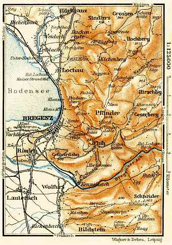 Bregenz environs map, 1911