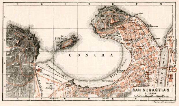 San Sebastián (Donostia) city map, 1902. Use the zooming tool to explore in higher level of detail. Obtain as a quality print or high resolution image
