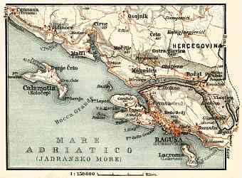 Ragusa (Dubrovnik) environs map, 1929