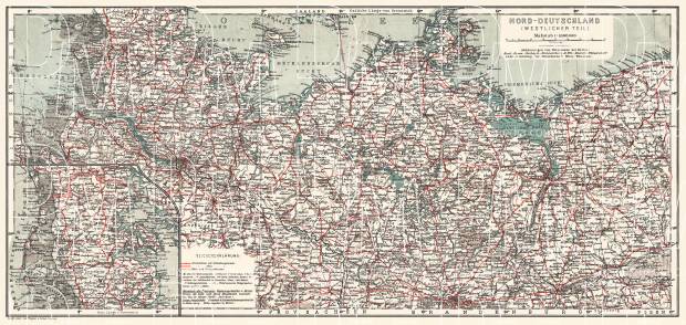 Germany, northwestern regions. General map, 1913. Use the zooming tool to explore in higher level of detail. Obtain as a quality print or high resolution image