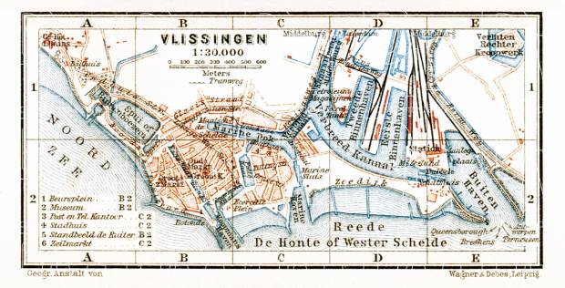 Vlissingen city map, 1904. Use the zooming tool to explore in higher level of detail. Obtain as a quality print or high resolution image