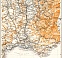 France, southeastern part map, 1900