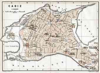 Cádiz city map, 1913