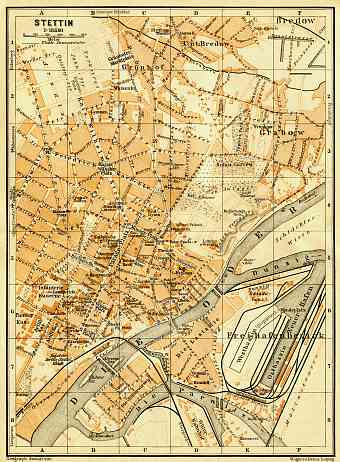 Stettin (Szczecin) city map, 1906