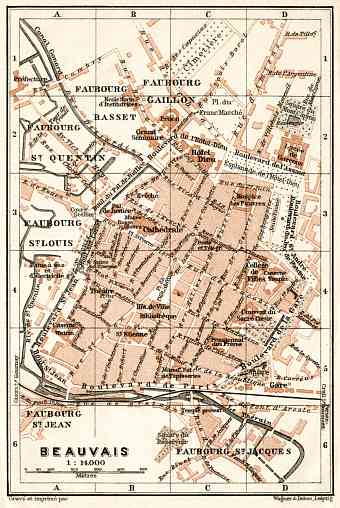 Beauvais city map, 1909