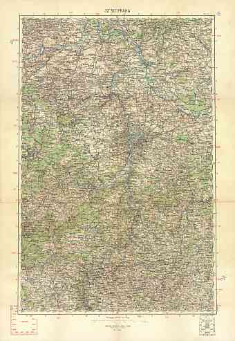 Prague (Prag, Praha) environs map, 1913