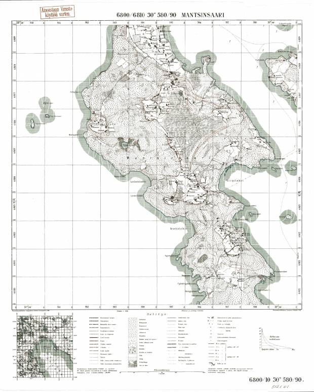 Mantsinsaari. Mantsinsaari. Topografikartta 512101. Topographic map from 1934. Use the zooming tool to explore in higher level of detail. Obtain as a quality print or high resolution image