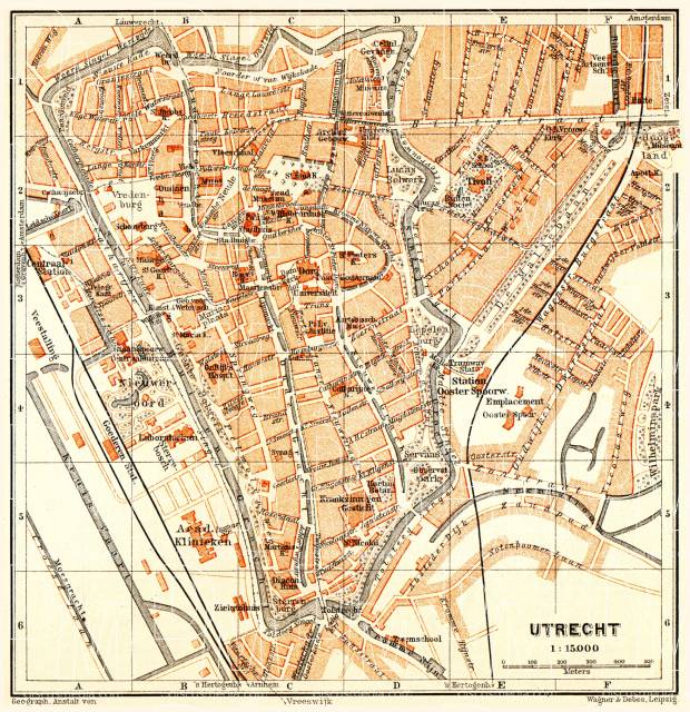 Utrecht city map, 1904. Use the zooming tool to explore in higher level of detail. Obtain as a quality print or high resolution image