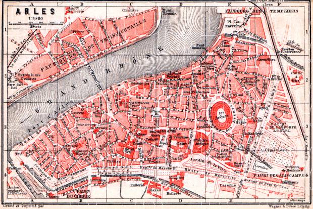 Arles city map, 1885. Use the zooming tool to explore in higher level of detail. Obtain as a quality print or high resolution image