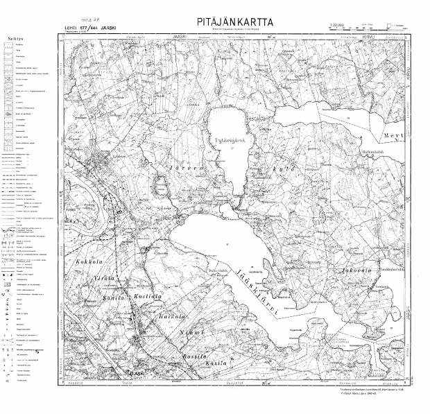 Lesogorskij. Jääski. Pitäjänkartta 411207. Parish map from 1943. Use the zooming tool to explore in higher level of detail. Obtain as a quality print or high resolution image