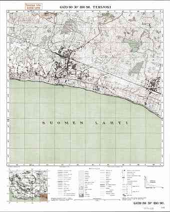 Zelenogorsk. Terijoki. Topografikartta 401409. Topographic map from 1934