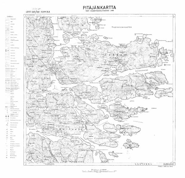 Kuhka Island. Kuhkaa. Pitäjänkartta 414104. Parish map from 1938. Use the zooming tool to explore in higher level of detail. Obtain as a quality print or high resolution image