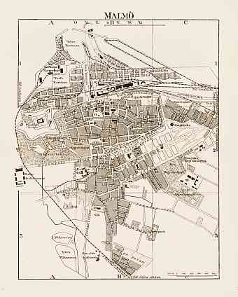 Malmö city map, 1899