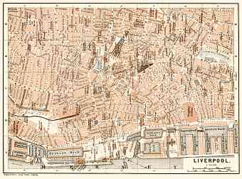 Liverpool city map, 1906