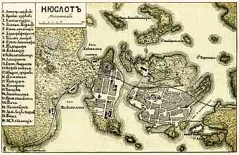 Nyslot (Savonlinna) city map (in Russian), 1889