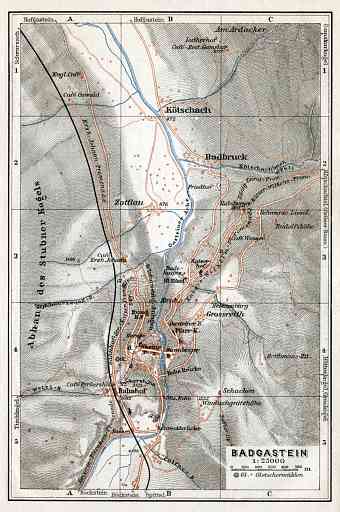 Badgastein (Wildbad Gastein) town plan, 1910